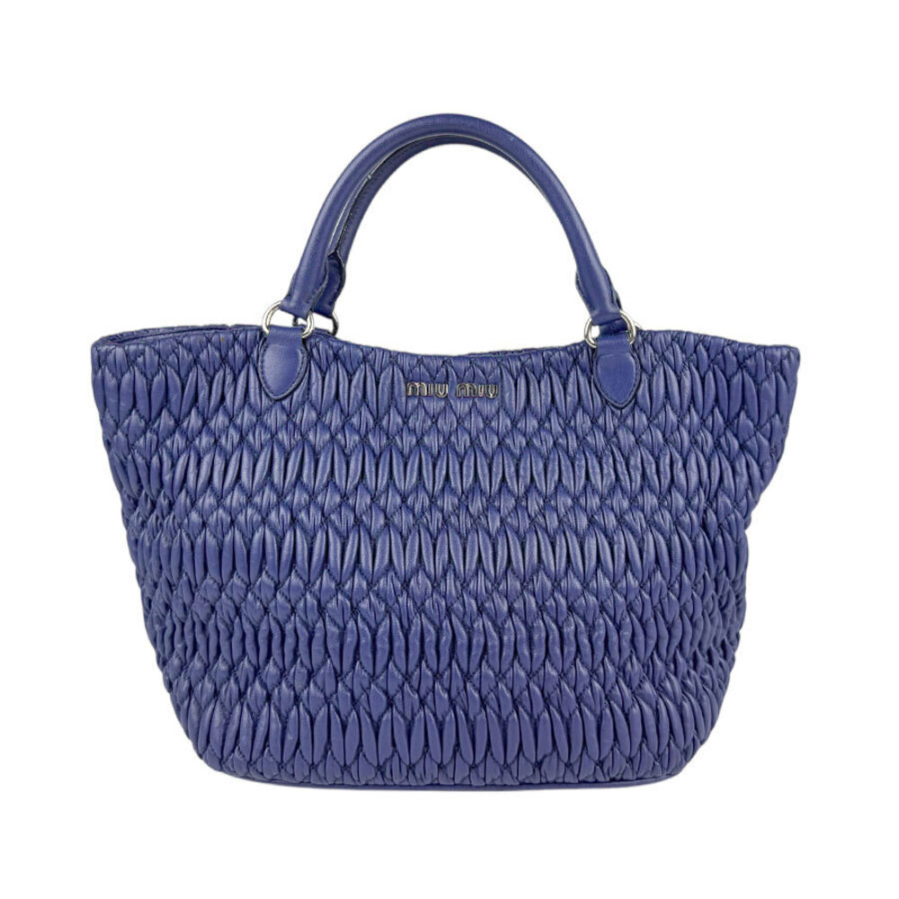 Miu Miu handbag shoulder bag Navy Blue matelass leather
